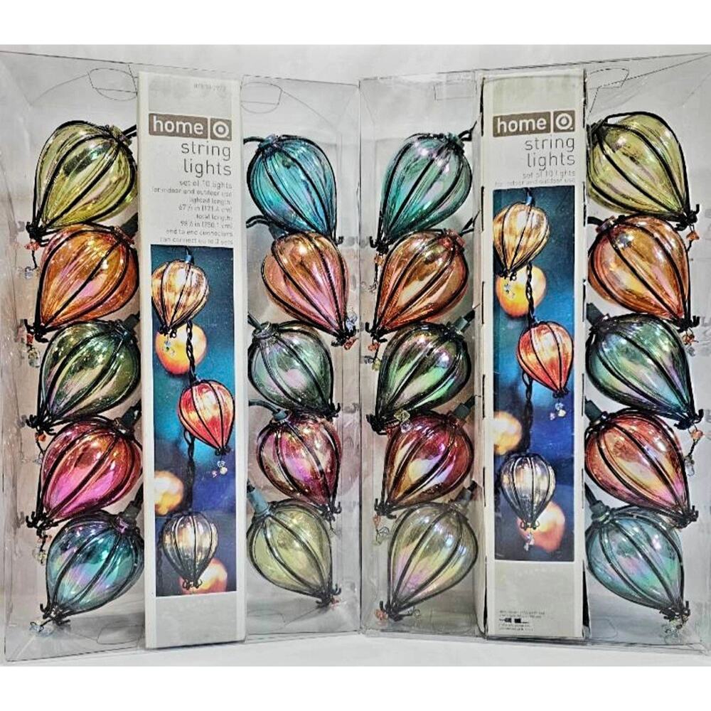 Lot Of 2 Target Iridescent Tear Drop/Air Balloon String Lights IndoorOutdoor NEW